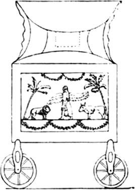 Kupfernes Wagengestühl im Vorhof des salomonischen Tempels
