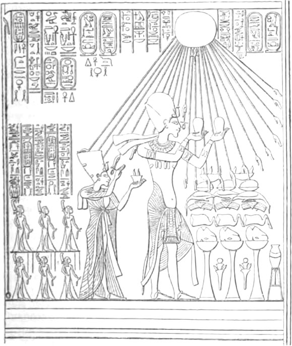 Sonnendienst bei den Ägyptern: Pharao Amenophis IV.
